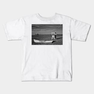 A Beach Scene In Black And White Kids T-Shirt